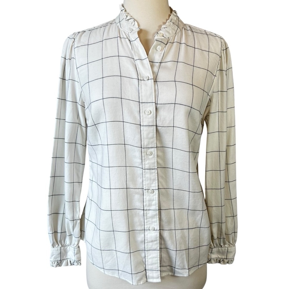 UNTUCKit For Her Ivory Winona Window Pane Button Down Shirt